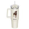 Labrador, chocolate 40 oz Tumbler with Handle and Straw Lid