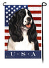 This Springer Spaniel Black & White USA American Garden Flag is a testament to the beauty of your favorite breed and the American Flag. 
