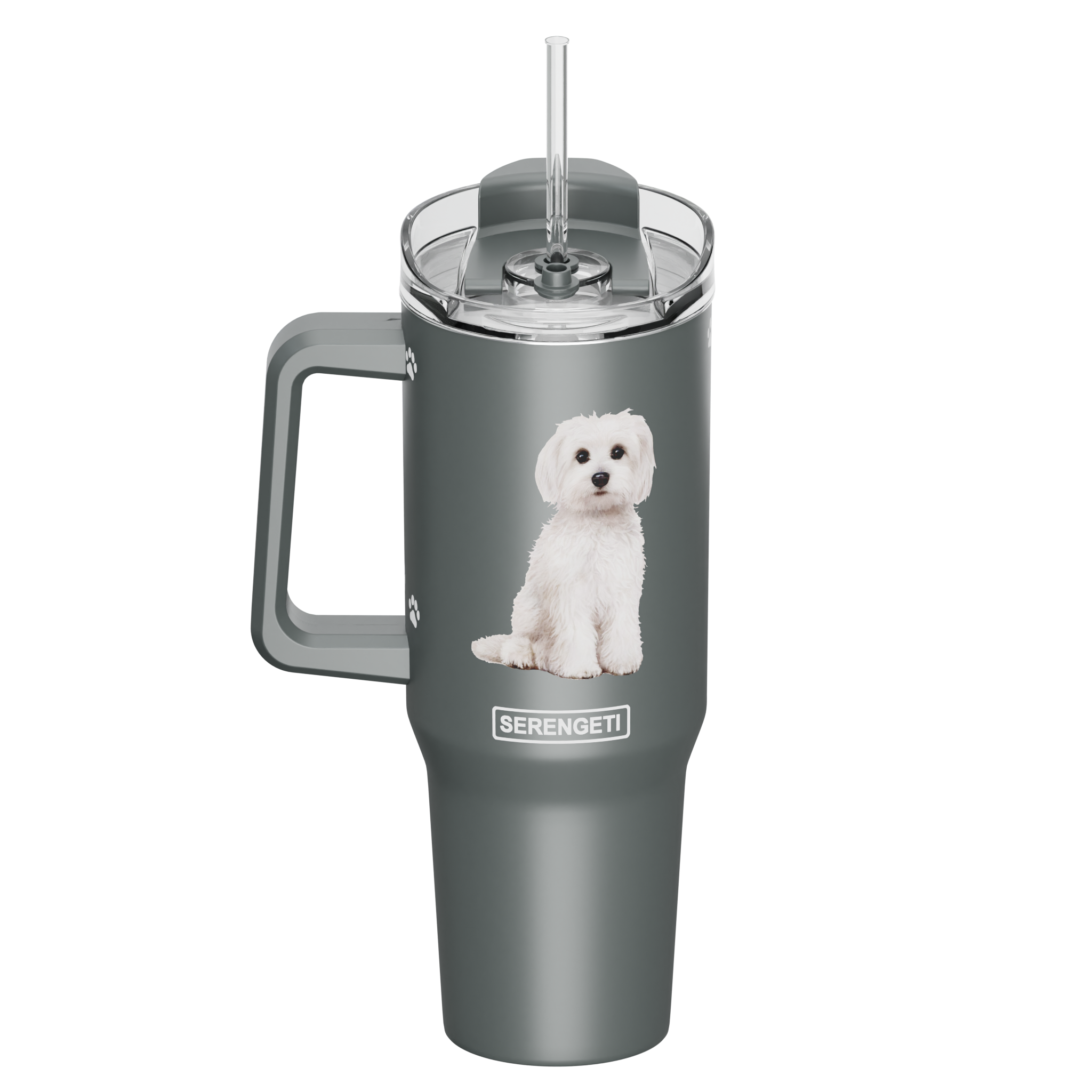 Maltese 40 oz Tumbler with Handle and Straw Lid