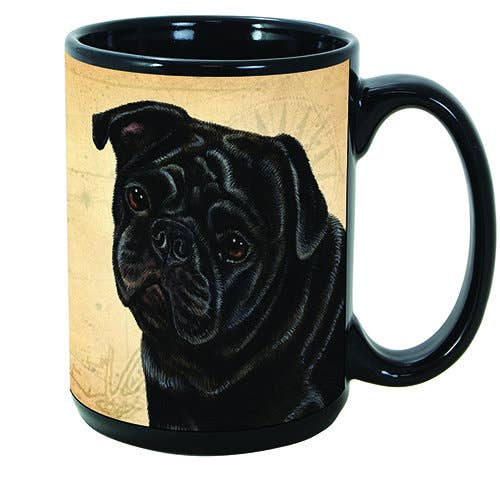 Pug Black Mug Coffee Cup