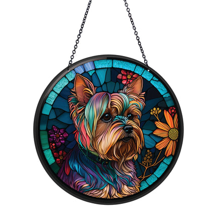 Yorkie  Suncatcher with Chain