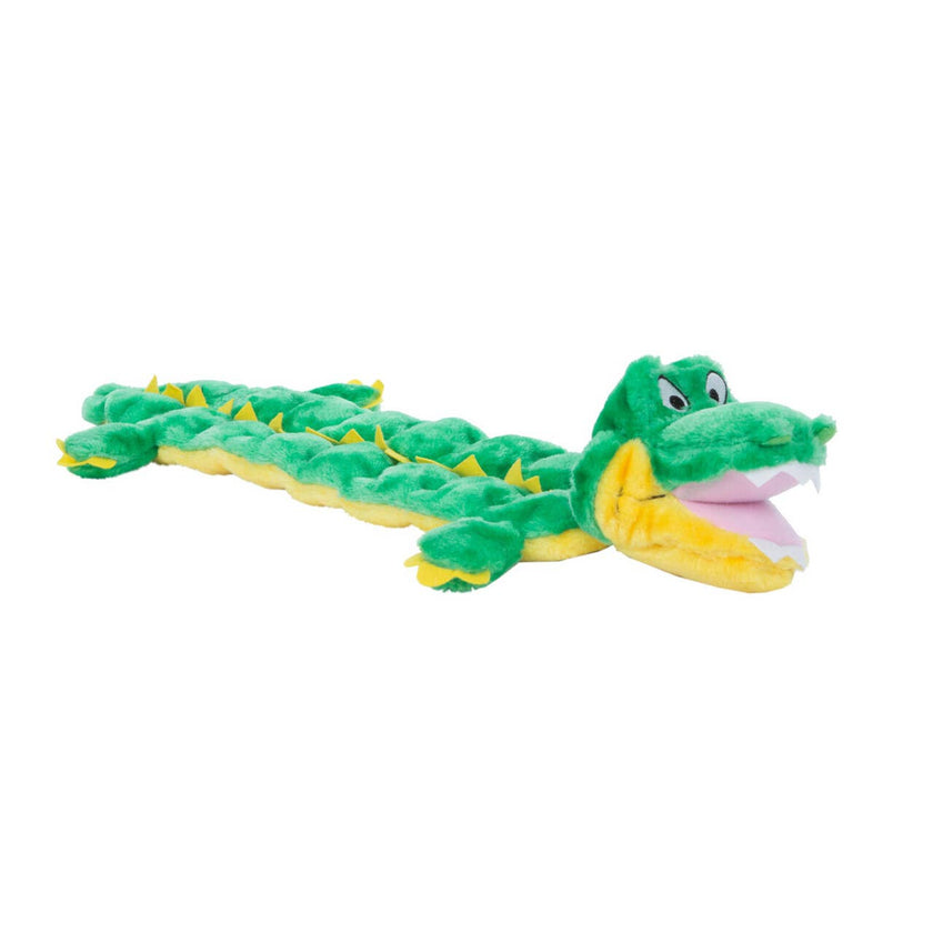 Outward Hound Squeaker Matz Gator Plush Dog Toy Green XL