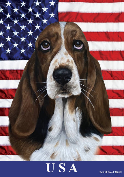 Basset Hound -  All-American II Garden Flag