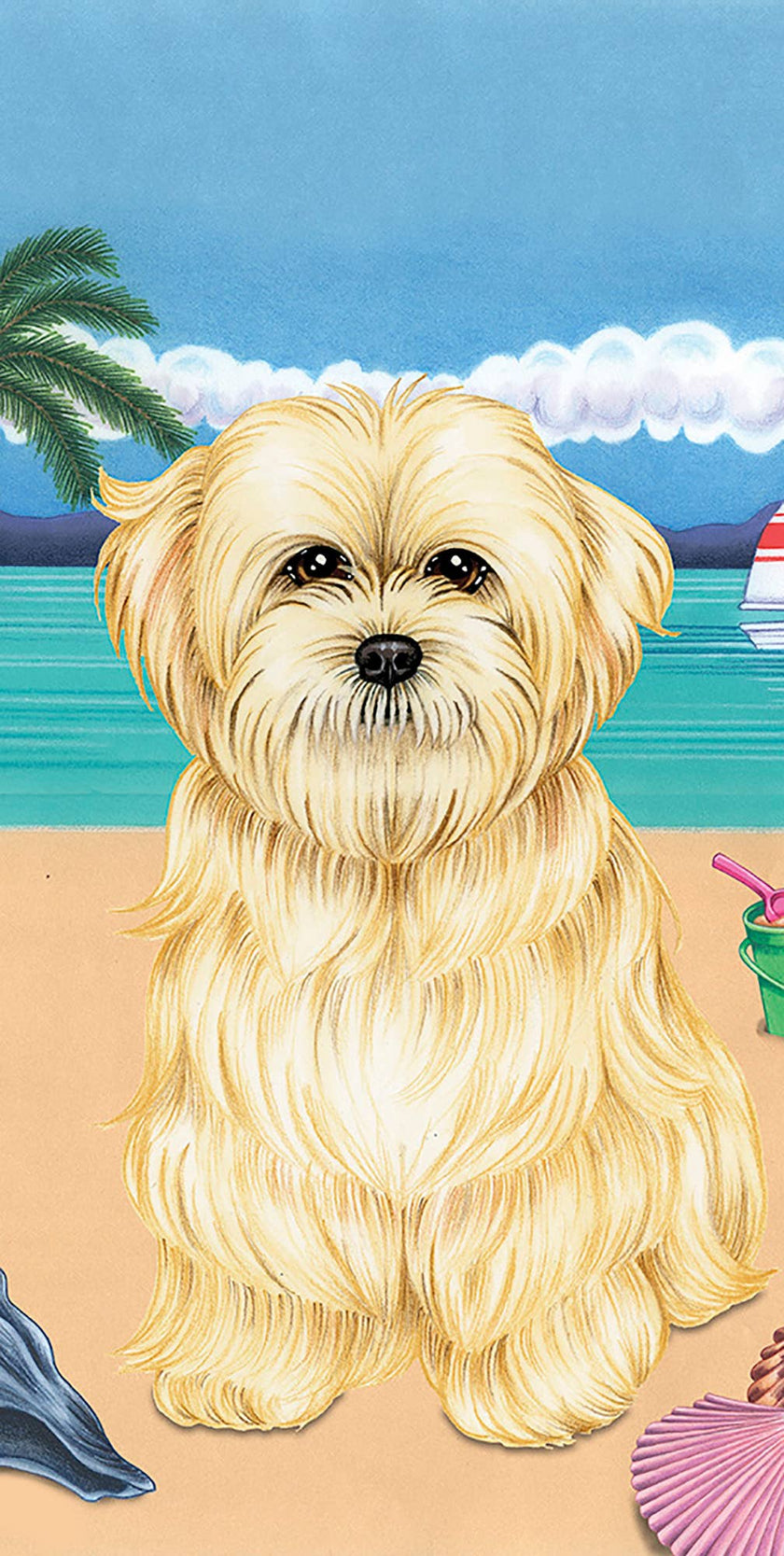 Lhasa Apso Bath Beach Towel