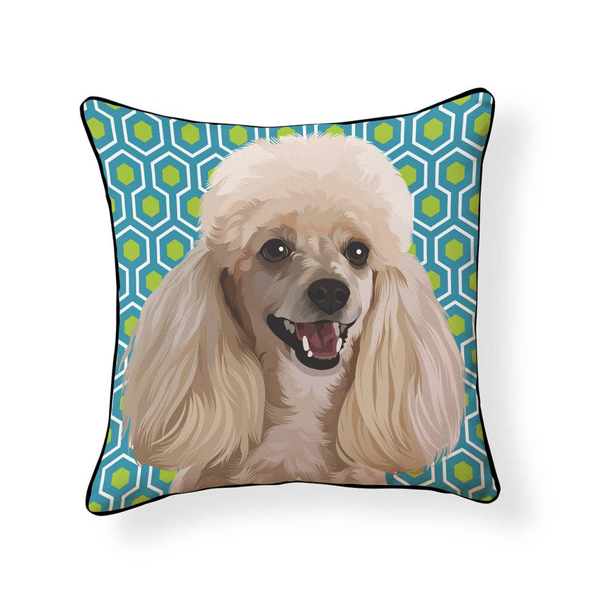 Poodle White Pillow