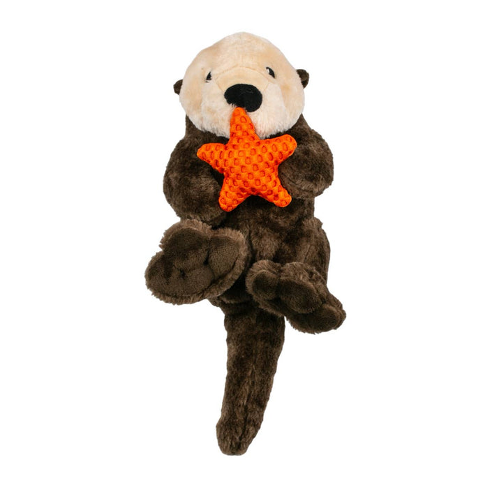 Dog Toy Otter Holding Orange Starfish Rope Body Toy