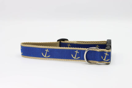 Blue Anchor Side Release Buckle Clip Dog Collar