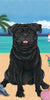 Pug Black Bath Beach Towel