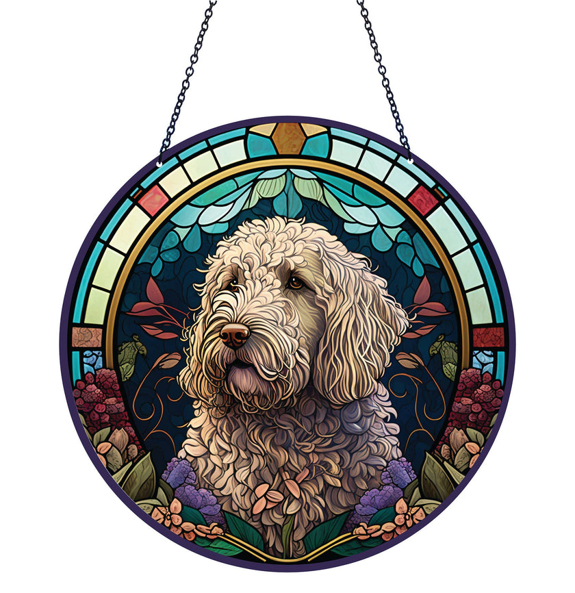 Golden Doodle Suncatcher with Chain
