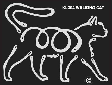 Cat Walking K-line Window Tattoo