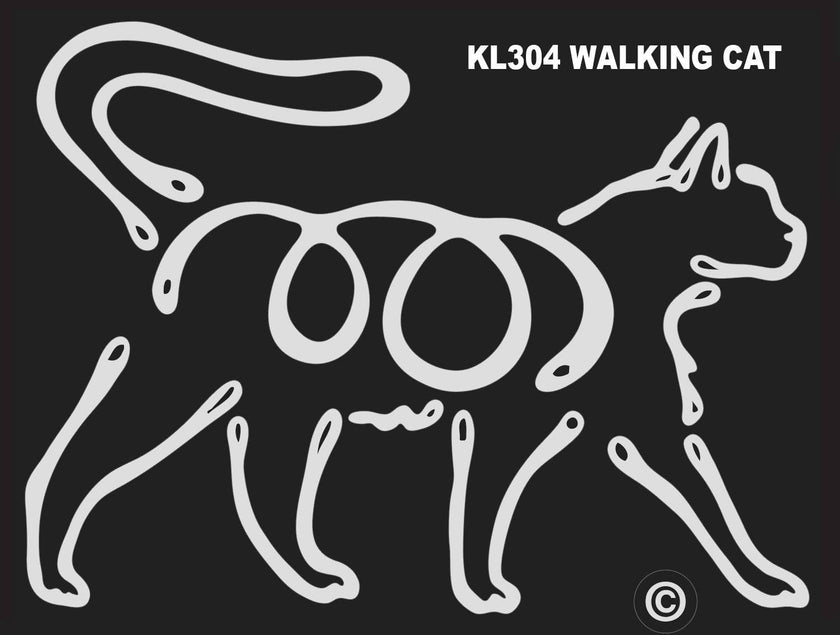 Cat Walking K-line Window Tattoo