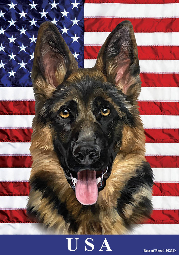 German Shepherd  All-American II Garden Flag