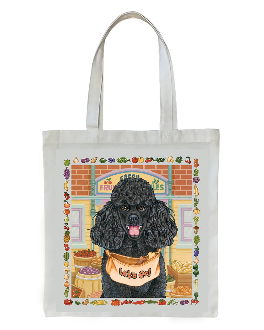 Poodle  Black -   Dog Breed Tote Bag