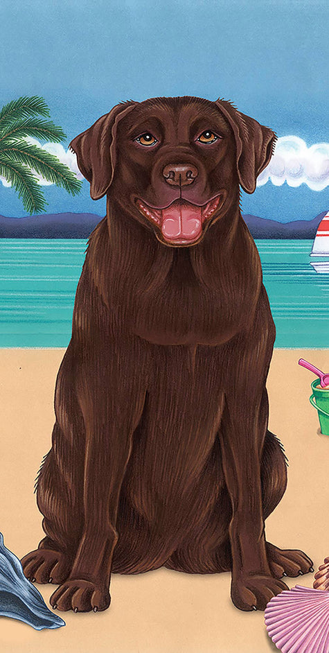 Chocolate Labrador Bath Beach Towel