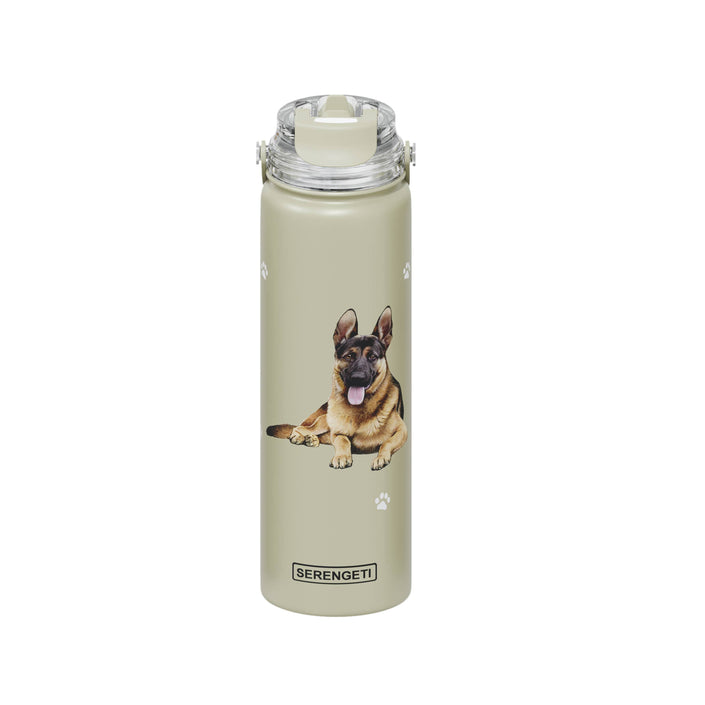 German Shepherd Stainless Steel Water Bottle 24 Oz. Serengeti