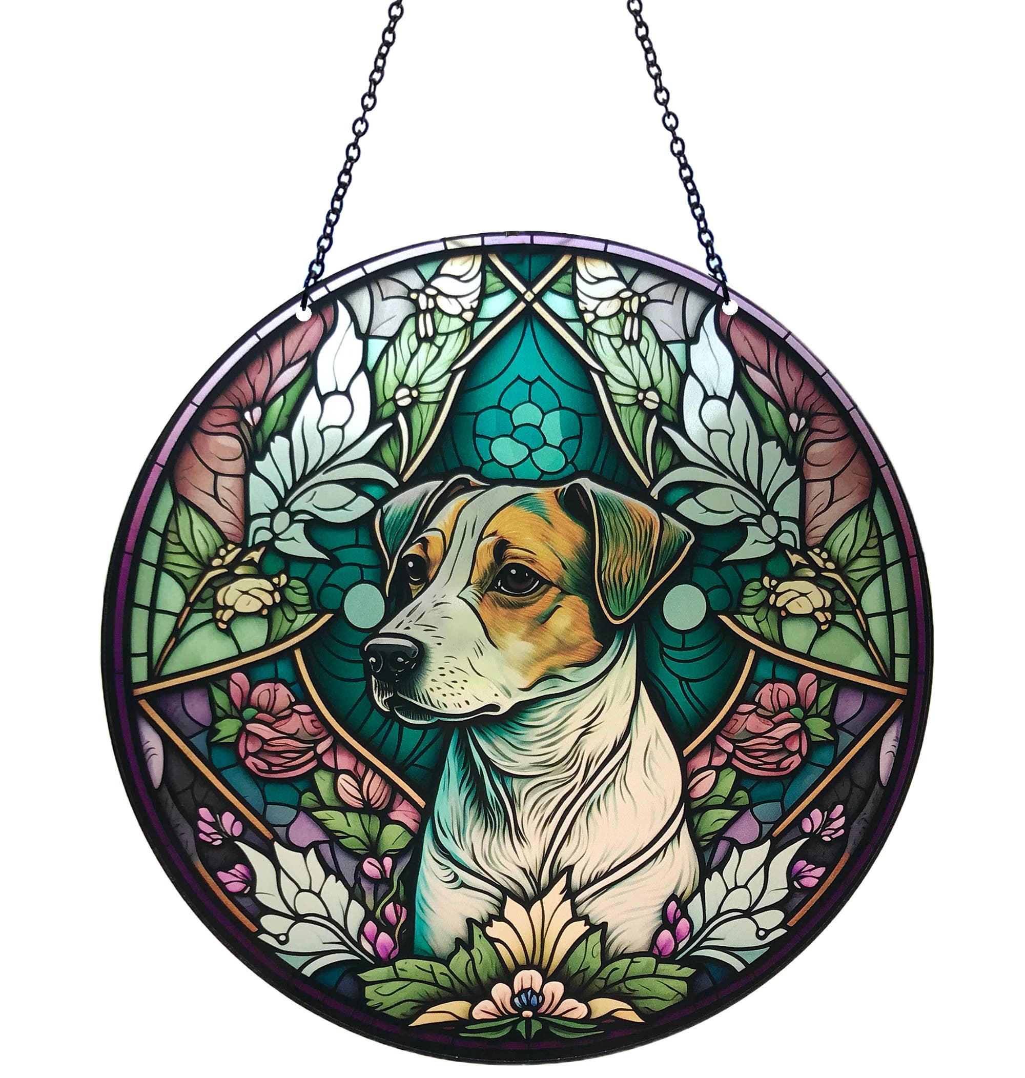 Jack Russell Suncatcher with Chain