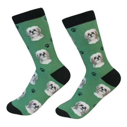 Shi Tzu Tan/White Dog Socks Unisex