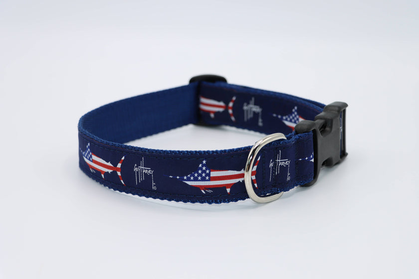 Guy Harvey USA Marlin Side Release Buckle Clip Dog Collar