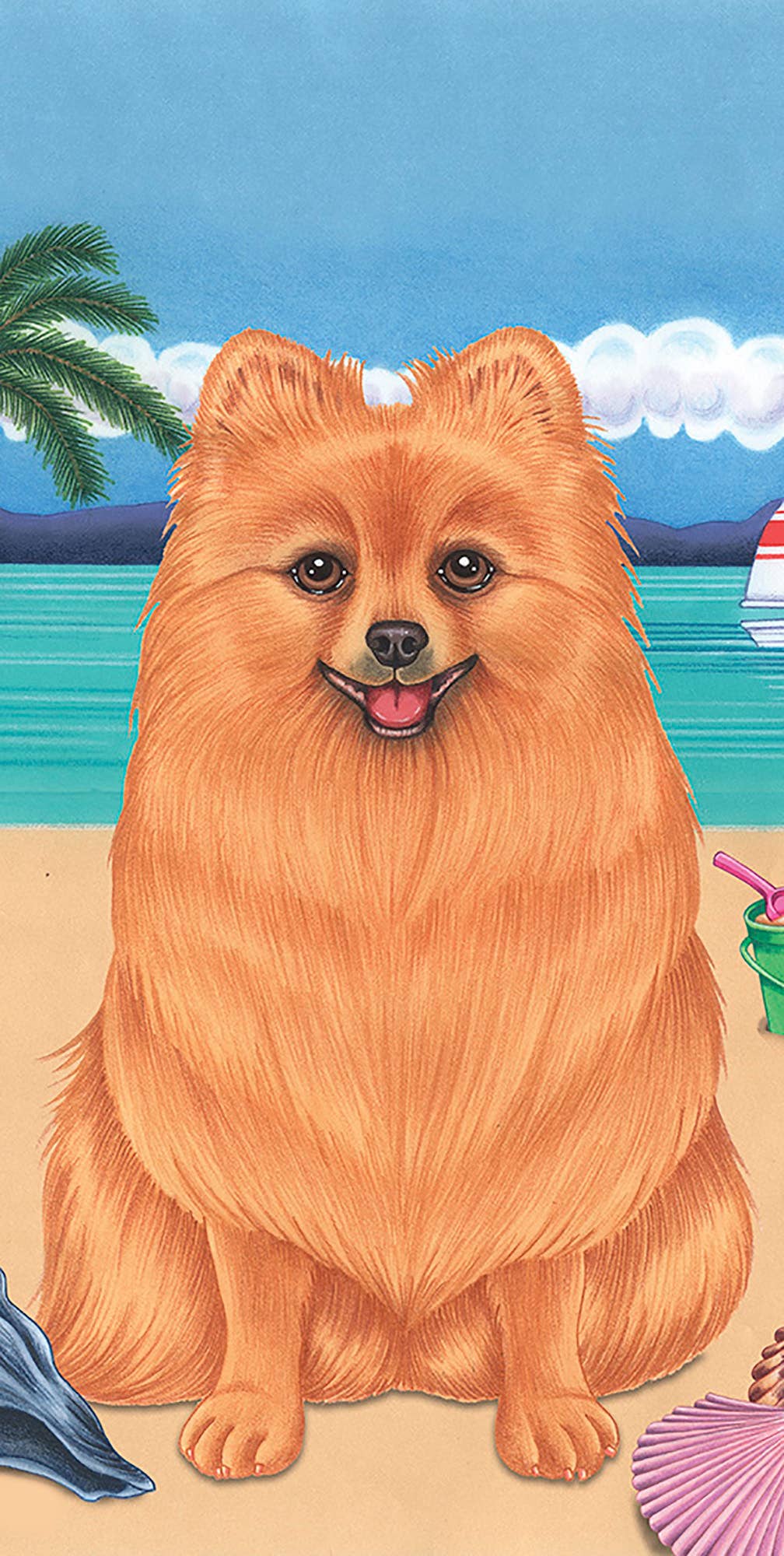 Pomeranian Bath Beach Towel