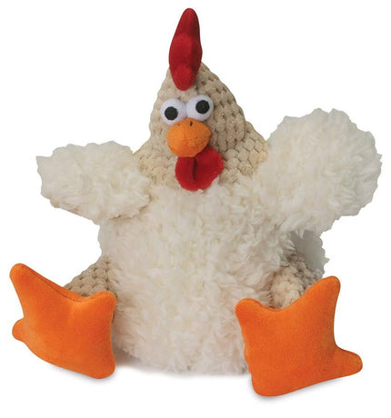GoDog Checkers Fat Rooster White w/Chew Guard SM