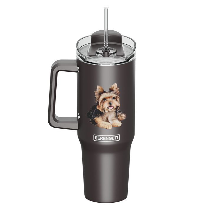 Yorkie 40 oz Tumbler with Handle and Straw Lid