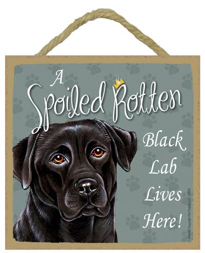 Black Lab Spoiled Rotten Sign