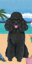 Poodle Black Bath Beach Towel