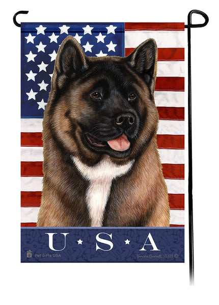 This Akita Red USA American Garden Flag is a testament to the beauty of your favorite breed and the American Flag.