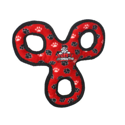 Tuffy Jr 3 WayTug - Red Paw, Durable, Tough, Squeaky Dog Toy