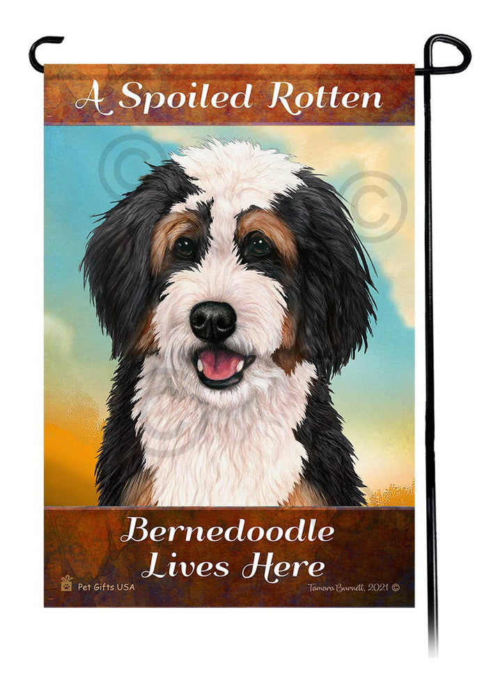 Bernedoodle Tri-Color A Spoiled Rotten Lives Here - Garde...