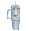 Welsh Corgi 40 oz Tumbler with Handle and Straw Lid