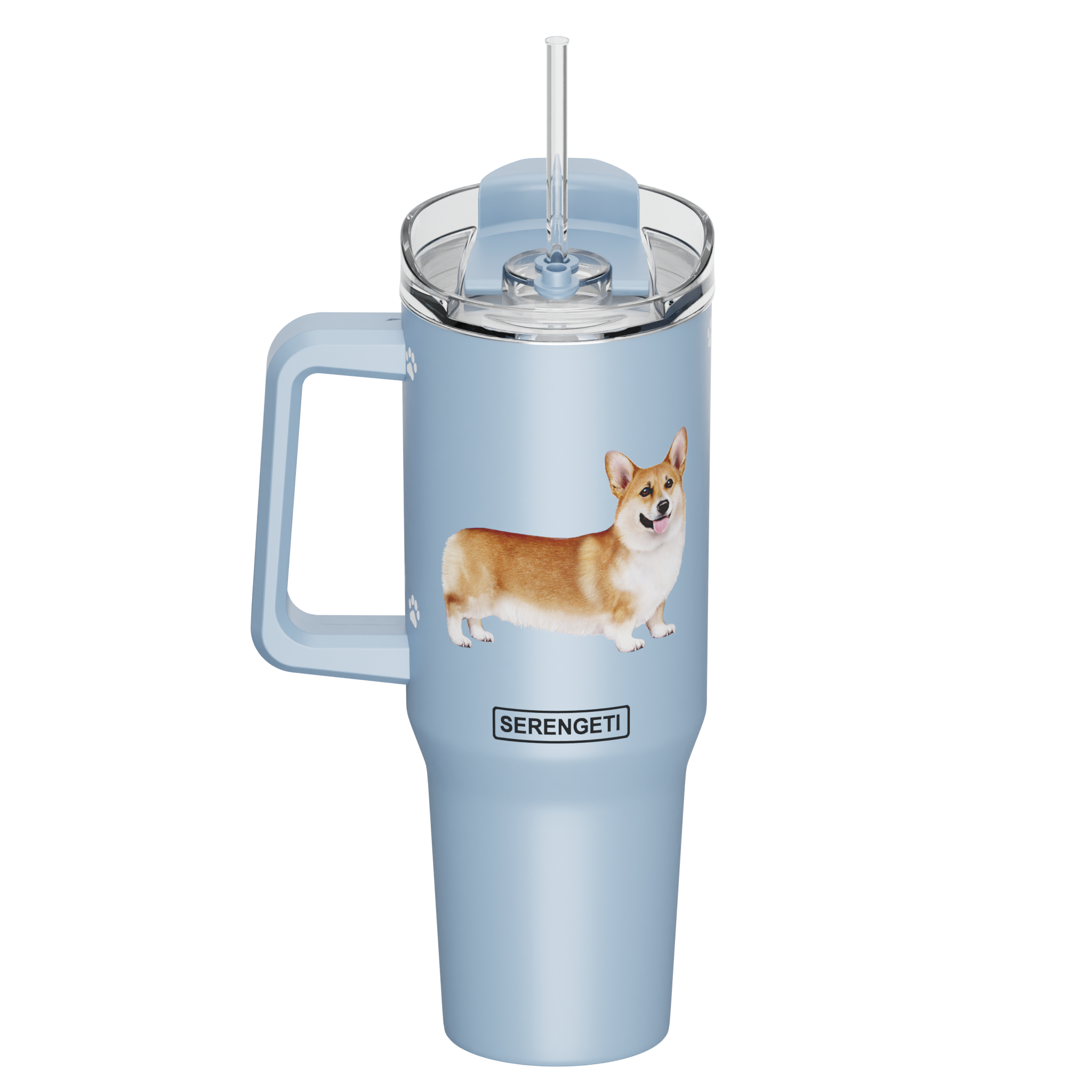 Welsh Corgi 40 oz Tumbler with Handle and Straw Lid