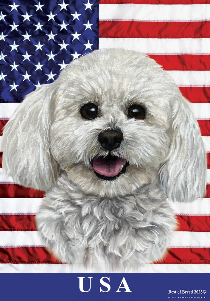 Bichon Frise Show Cut All-American II Garden Flag
