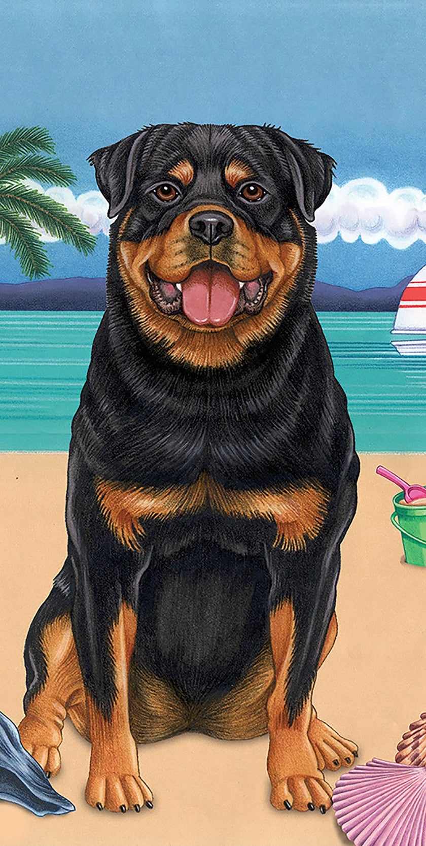 Rottweiler Bath Beach Towel