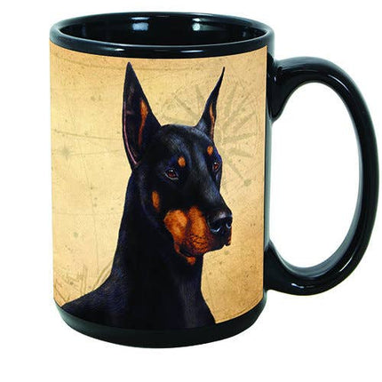 Doberman Black/Tan Cropped Mug Coffee Cup