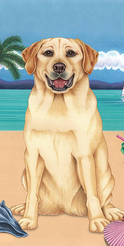 Yellow Labrador Bath Beach Towel