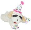 Multipet Lamb Chop w/ Birthday Hat Plush Dog Toy Pink 10.5