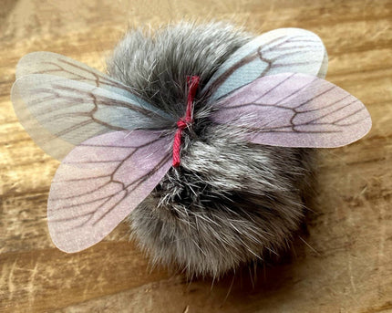 Cat Toy Natural Rabbit Fur Cheese Cloth Wings Fur-Bumble Toy