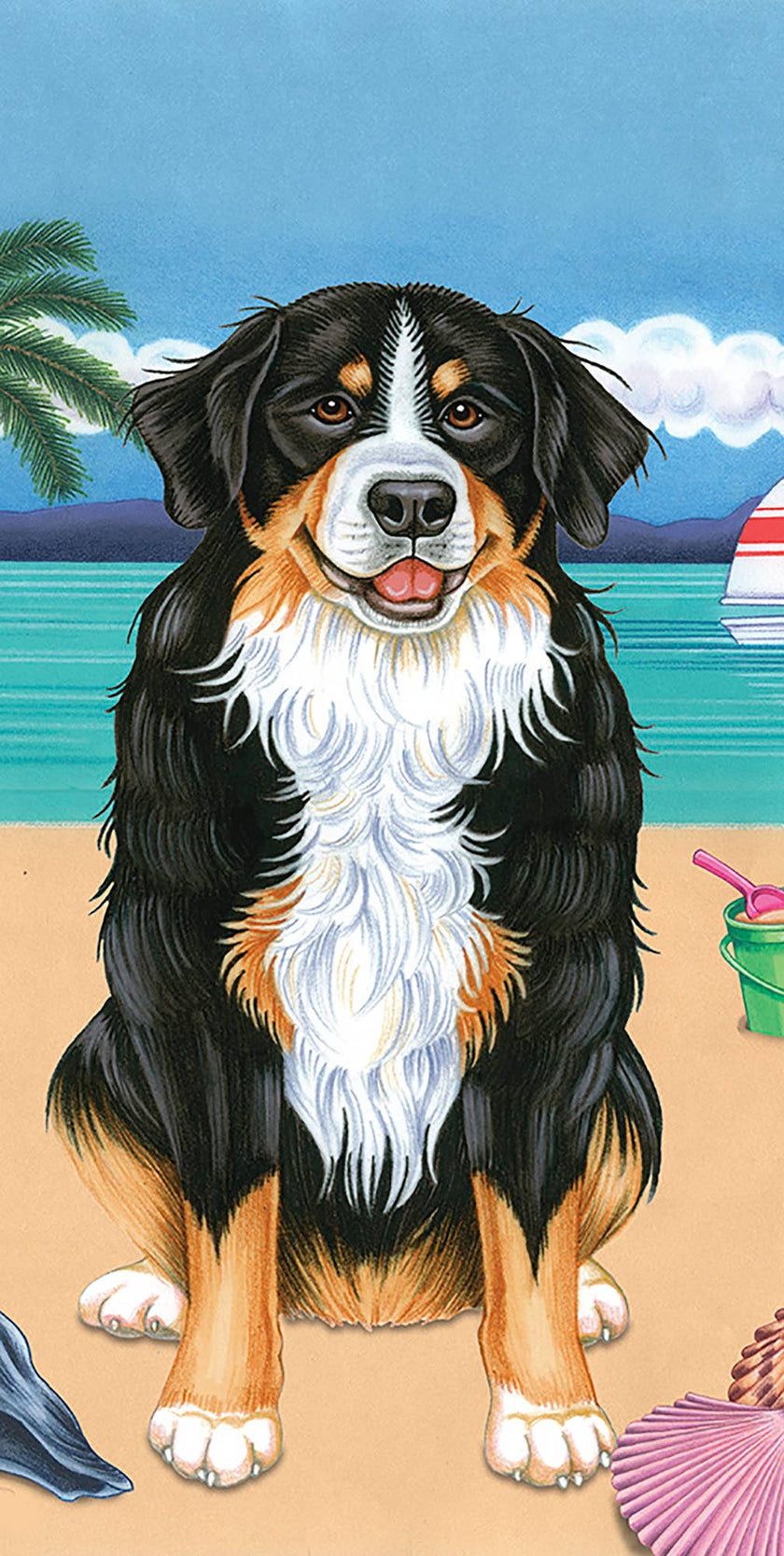 Bernese Mountain Dog Bath Beach Towel