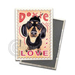 Dachshund Black & Tan LOVE Stamp Magnet