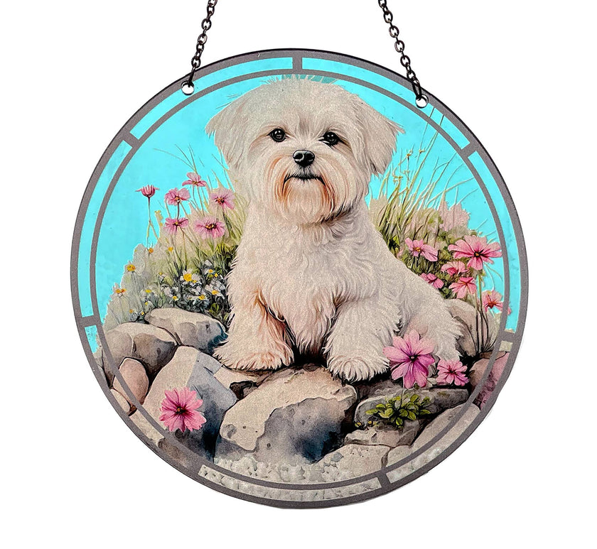 Maltese Suncatcher with Chain