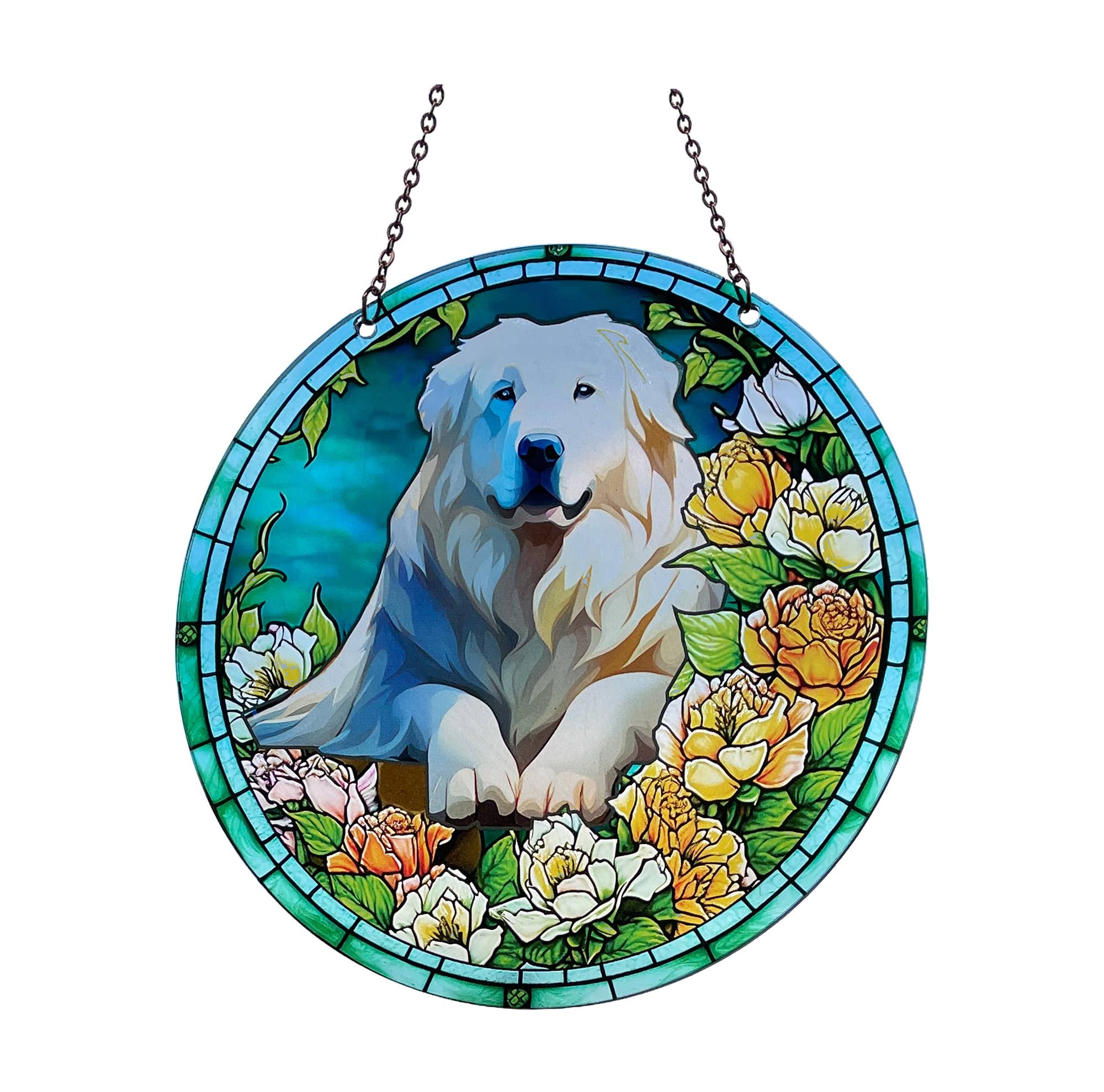 Great Pyrenees Suncatcher with Chain