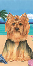 Yorkie Show Cut Bath Beach Towel