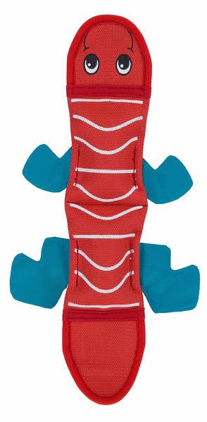 Outward Hound Fire Biterz Lizard Durable Dog Toy Red MED