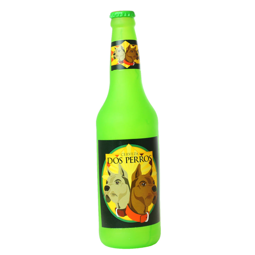 Silly Squeaker Beer Bottle Dos Perros, Squeaky Dog Toy