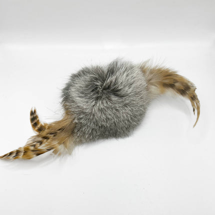 Cat Toys Natural Rabbit Fur, Rooster Feathers, Spinners Toy