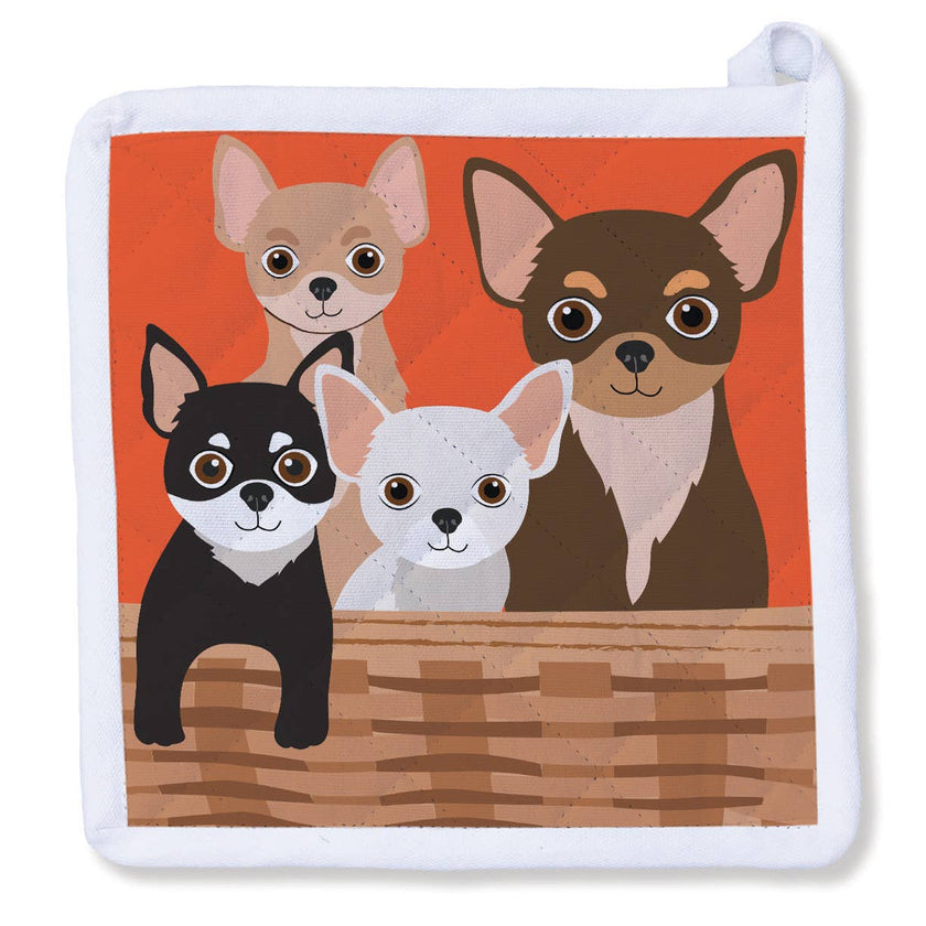 Chihuahuas in the Basket Potholder