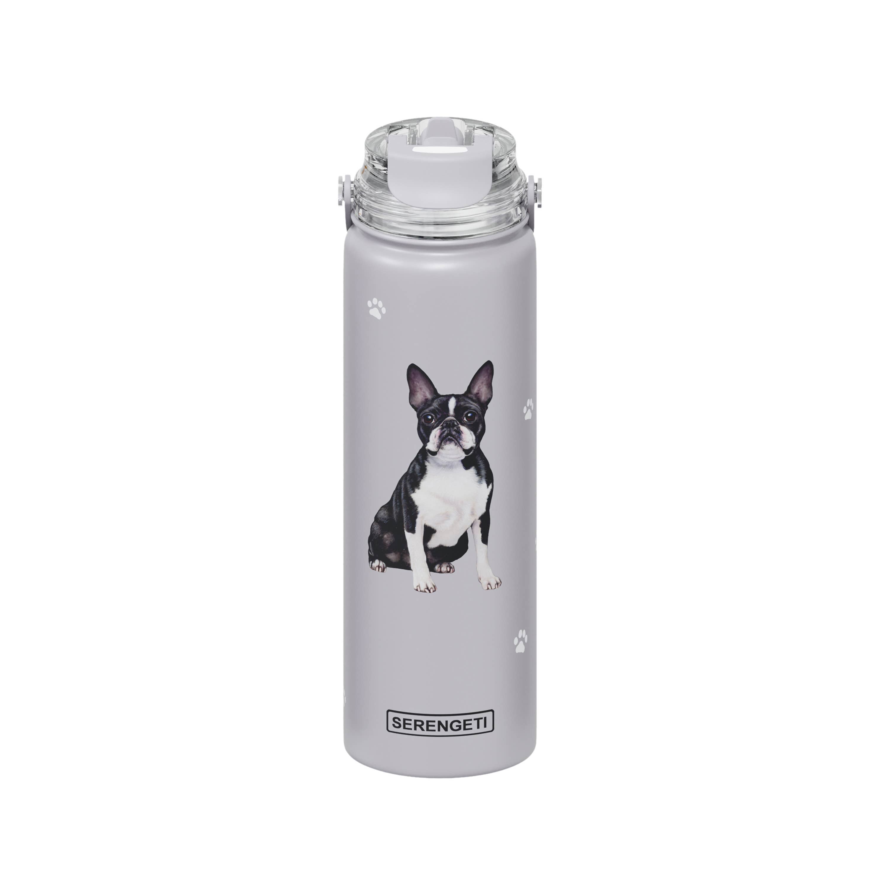 Boston Terrier Stainless Steel Water Bottle 24 Oz. Serengeti