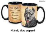 Pit Bull Blue Cropped Mug Coffee Cup