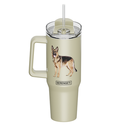 German Shepherd 40 oz Tumbler with Handle and Straw Lid